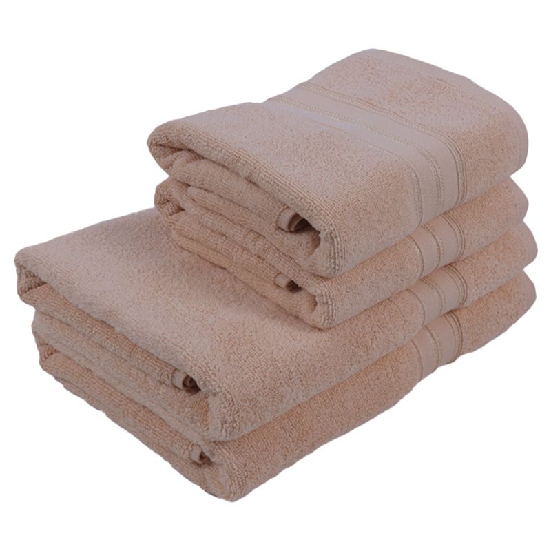 BYFT - Home Trendy Hand Towel 2pcs and Bath Towel 2pcs - Cream