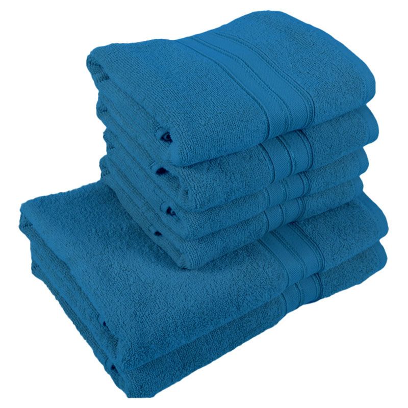 BYFT - Home Trendy Hand Towel 4pcs and Bath Towel 2pcs - Blue