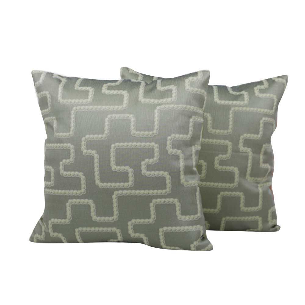 BYFT - Maze Decorative Cushion And Cover - Green - 2pcs