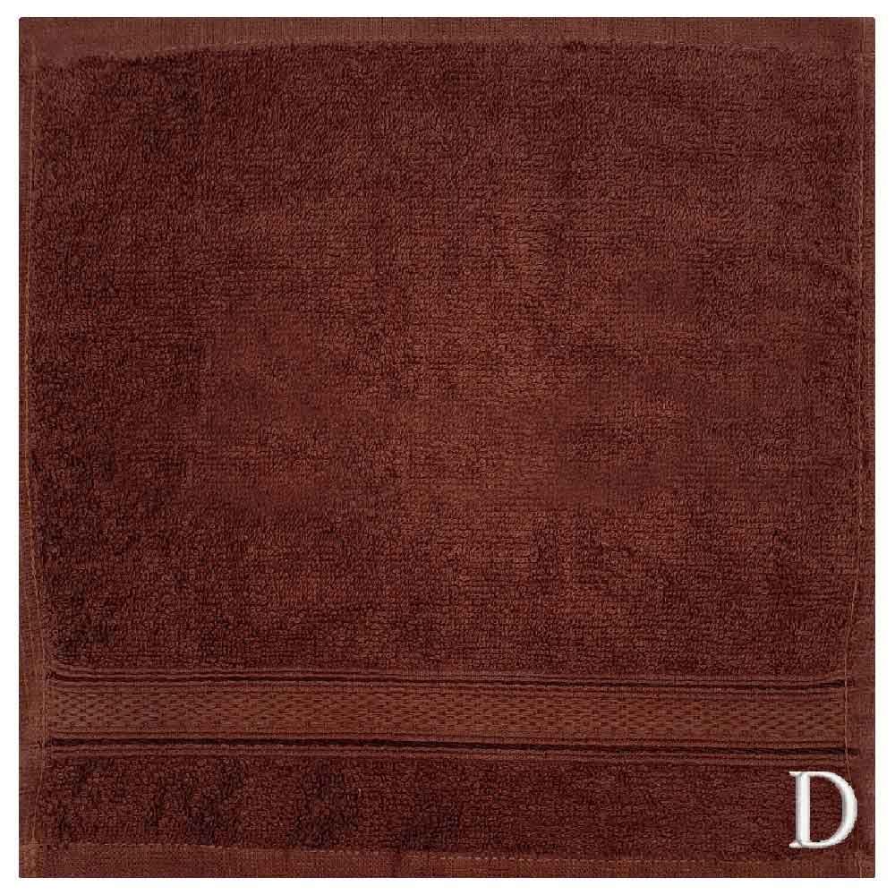 Byft - Letter D Monogrammed Face Towel - 30 x 30 cm - 6pcs