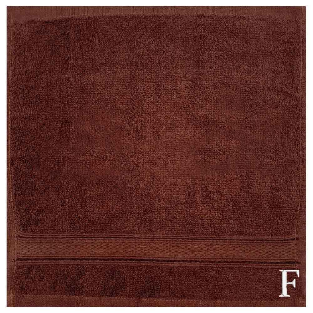 Byft - Letter F Monogrammed Face Towel - 30 x 30 cm - 6pcs