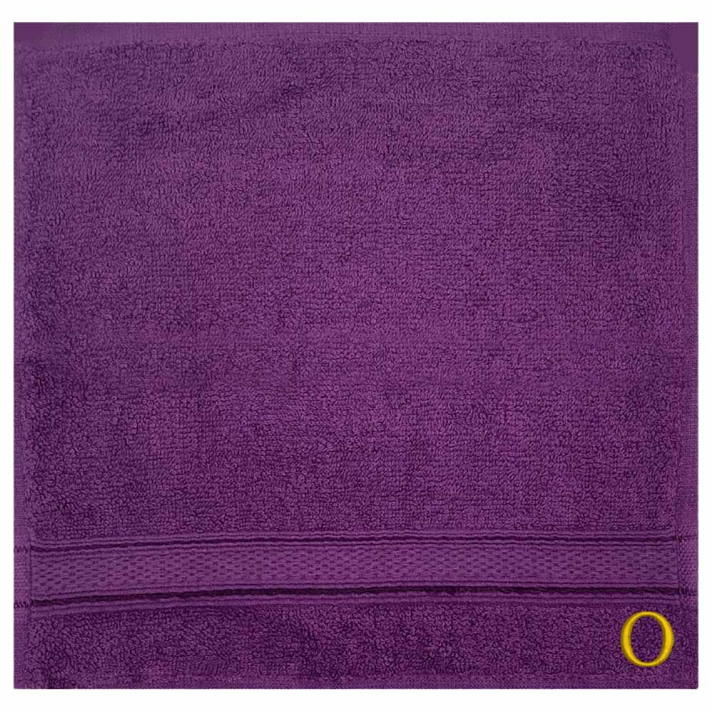 Byft - Letter O Monogrammed Face Towel - 30 x 30 cm - 6pcs - Purple