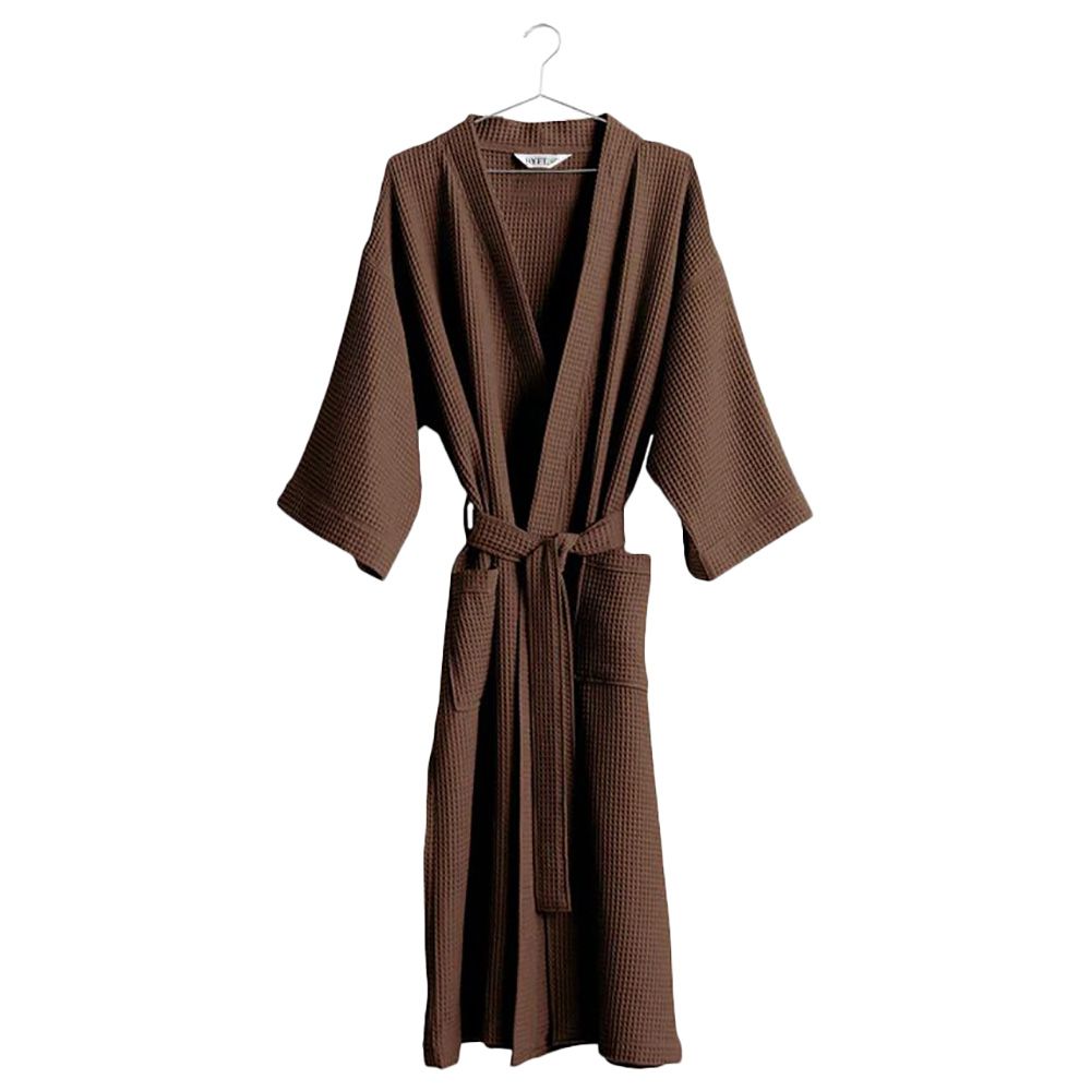 Byft - Orchard Heavy Waffle Adult Bathrobe - Dark Brown