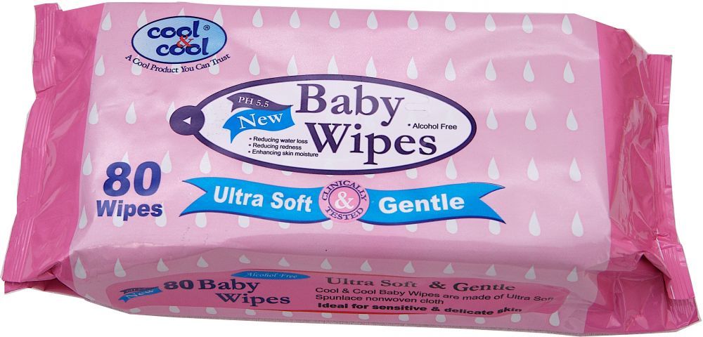 Cool & Cool Baby Wipes, 80 (2+1 Free)