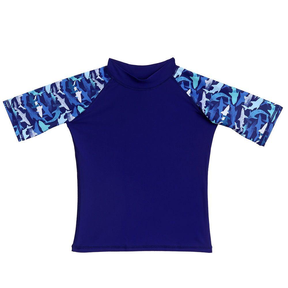 Cool2C - Boys Shark Short Sleeve Rashguard - Blue