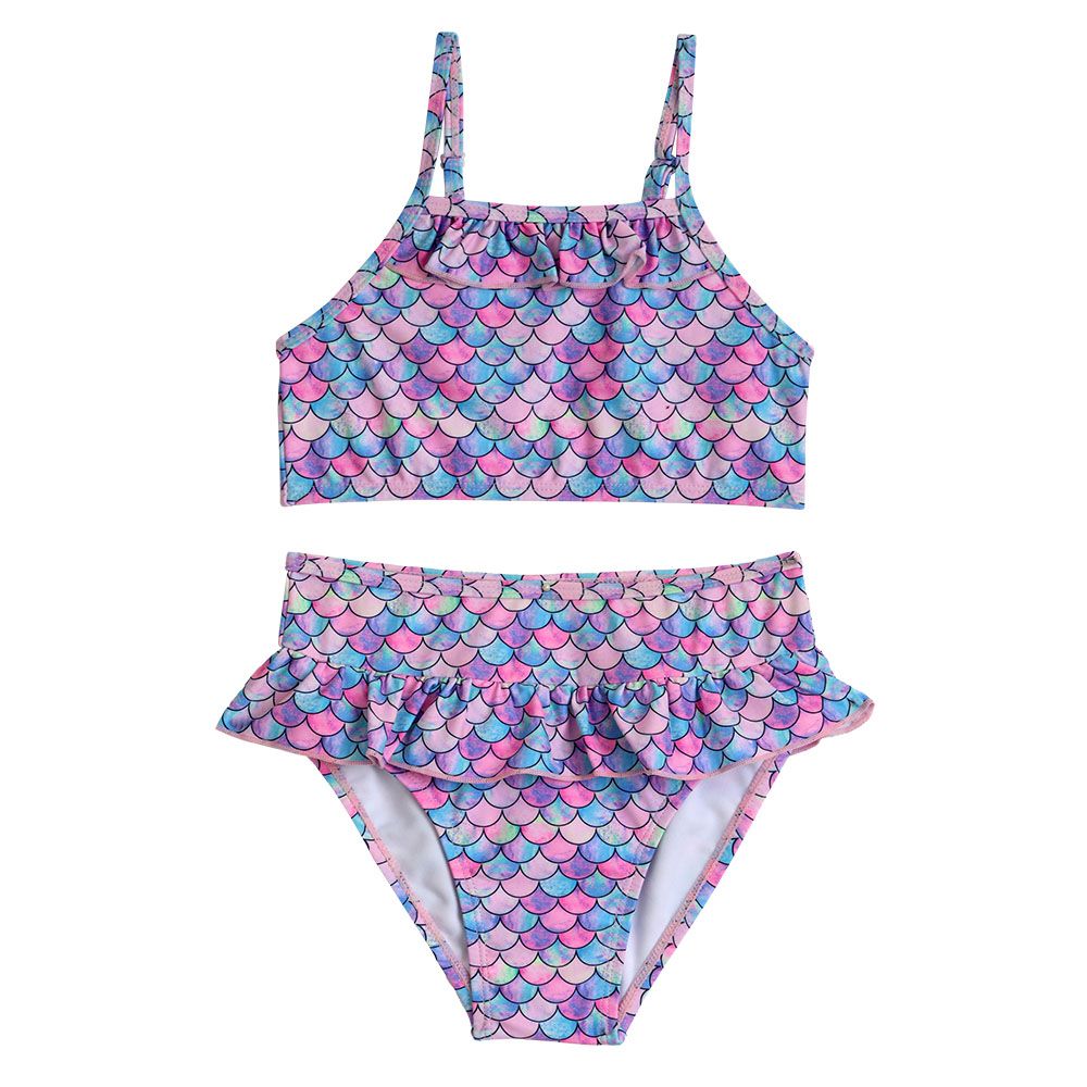 Cool2C - 2pc-Set - Girls Printed Swim Suit - Pink