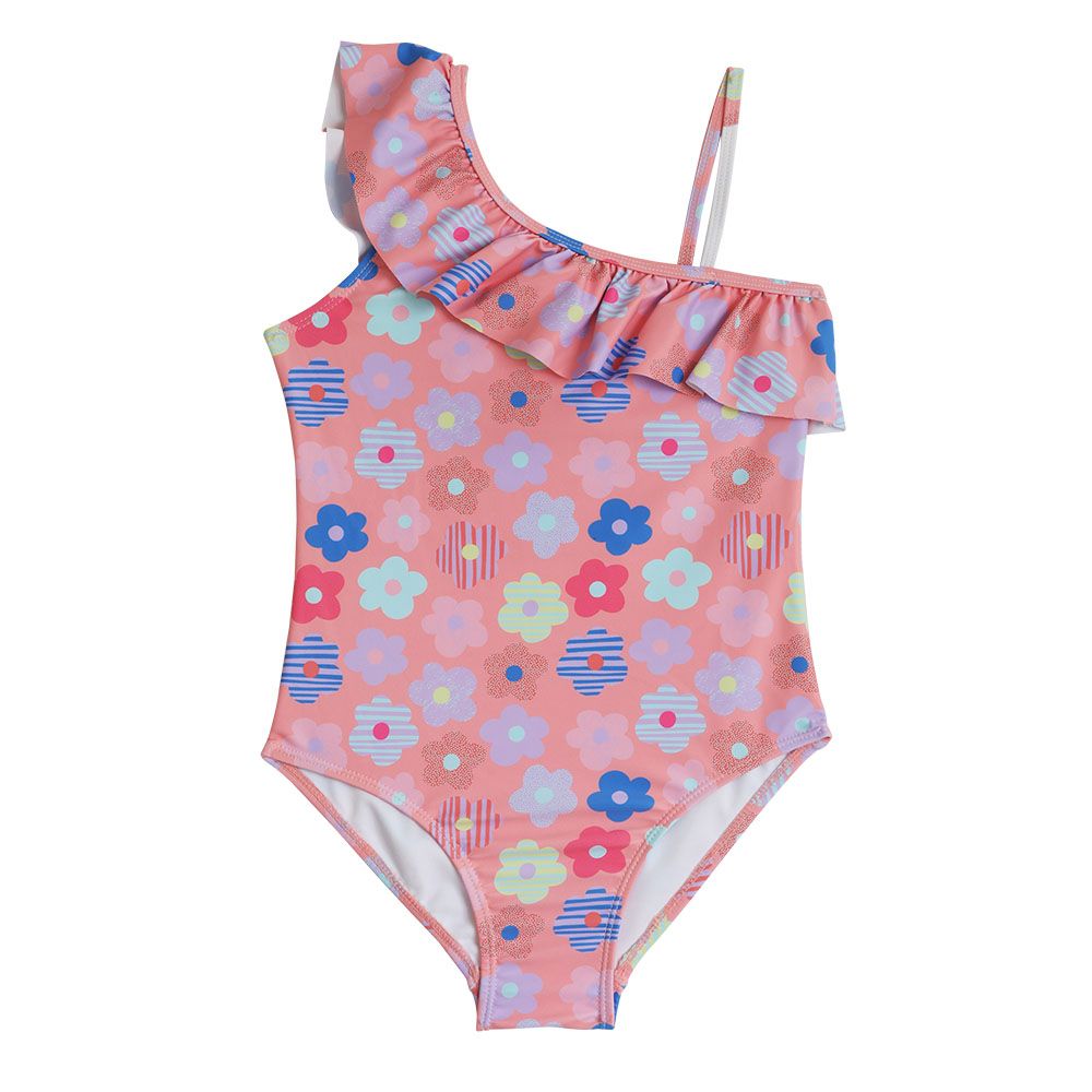 Cool2C - Girls Flowers One Shoulder Swimsuit