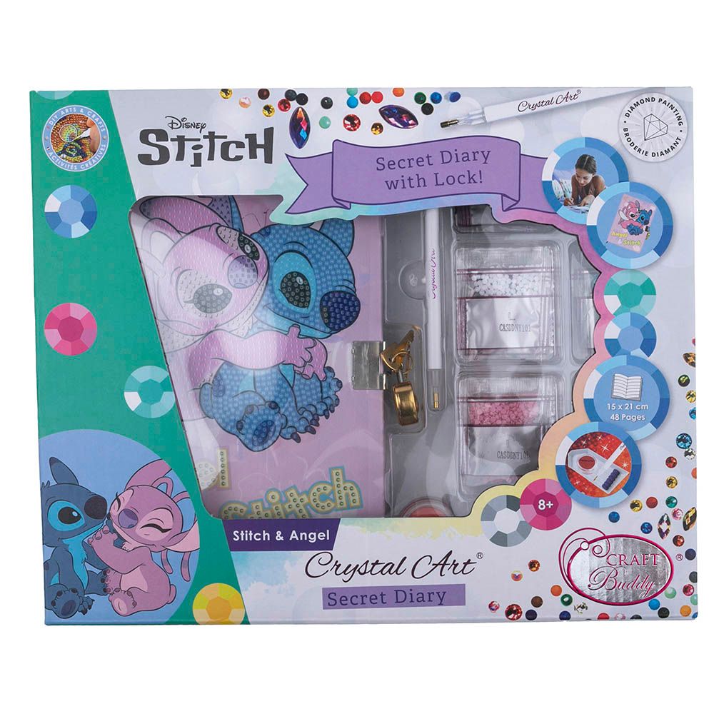 Craft Buddy - Crystal Art Secret Diary - Stitch & Angel