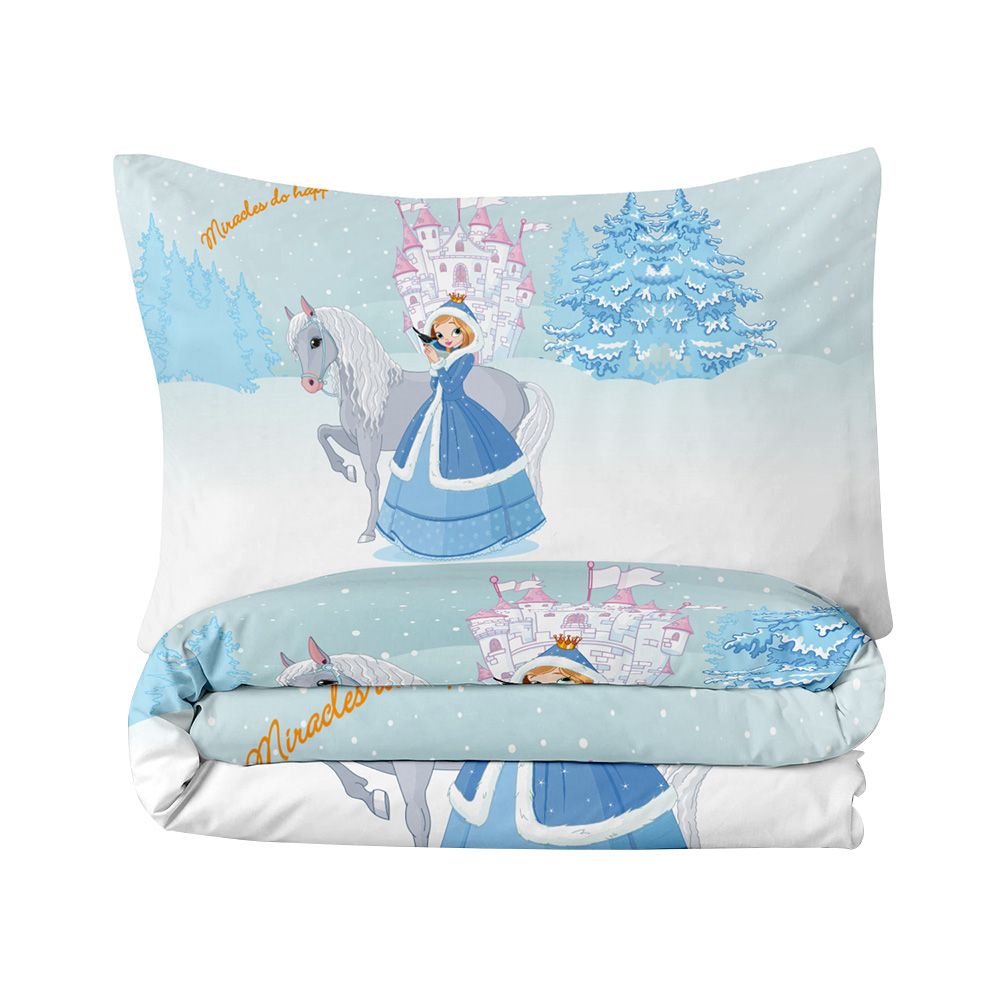 Cotton Home - Snow Princess Duvet Cover Set For Kids - Pack of 4 - White