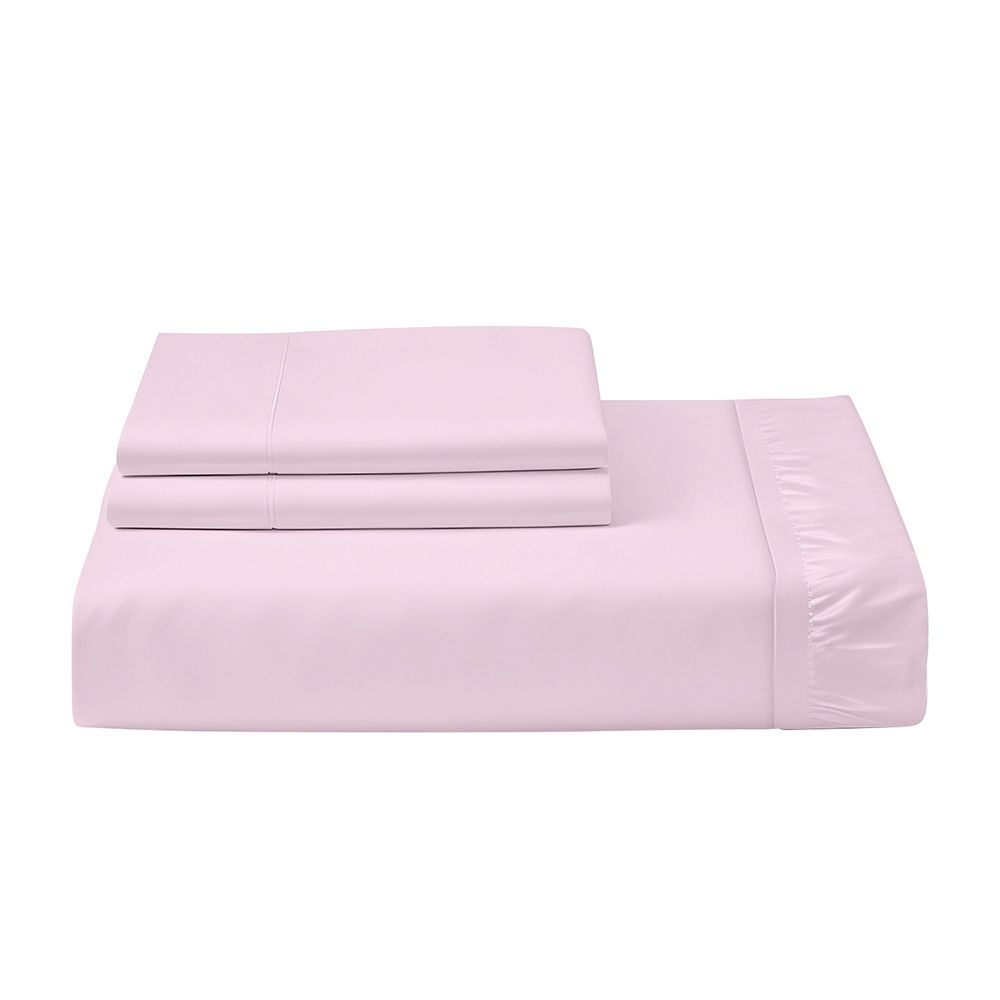 Cotton Home - Queen Size Fitted Bedsheet With 2 Pillow Case - Pink