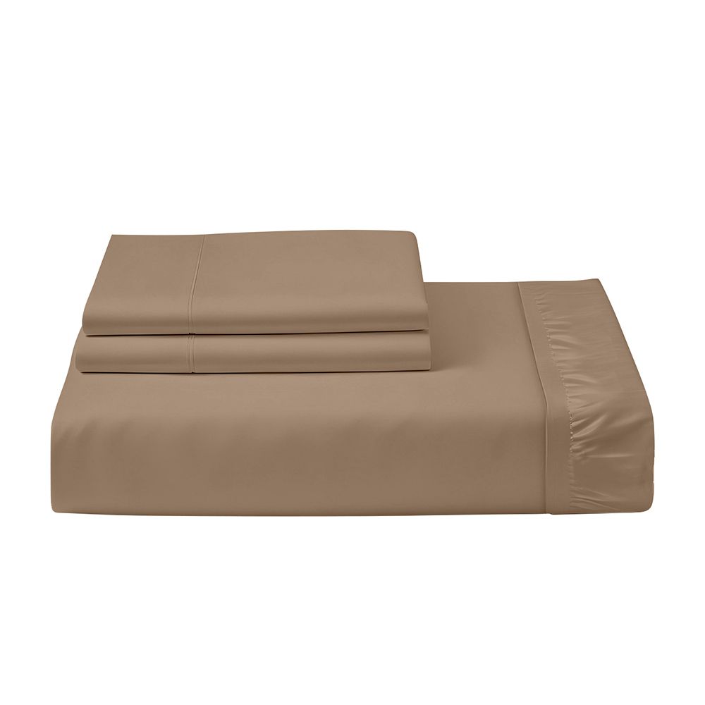 Cotton Home - King Size Fitted Bedsheet With 2 Pillow Case - Golden