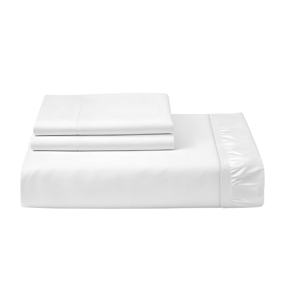 Cotton Home - Super King Size Fitted Bedsheet With 2 Pillow Case - White