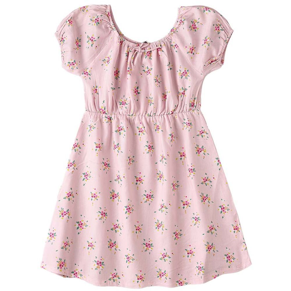 Jelliene - AOP Flower Printed Woven Dress - Pink_8-9Y