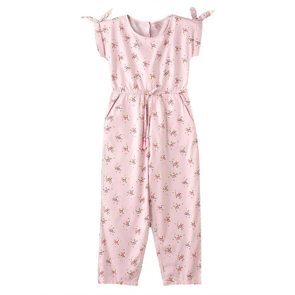 Jelliene - AOP Flower Printed Woven Jumpsuit - Pink_8-9Y