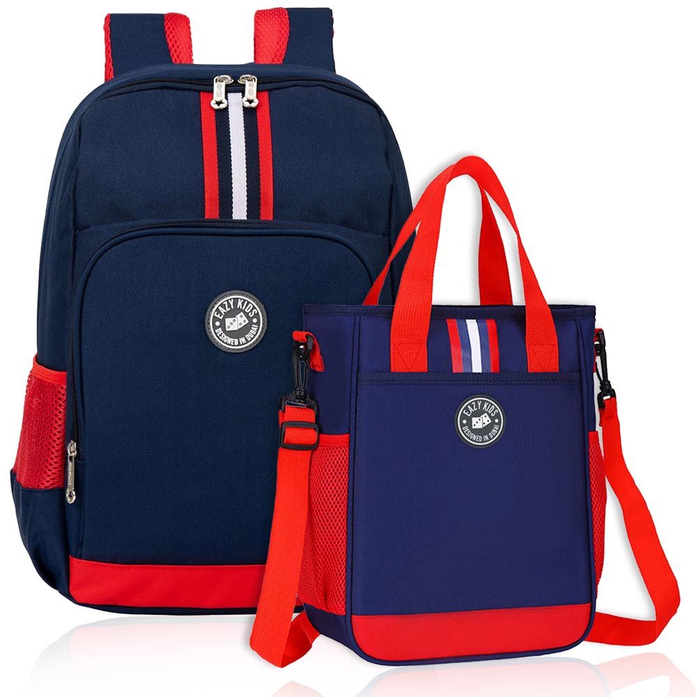 Eazy Kids - School Bag Combo Set - 16-Inch - Blue