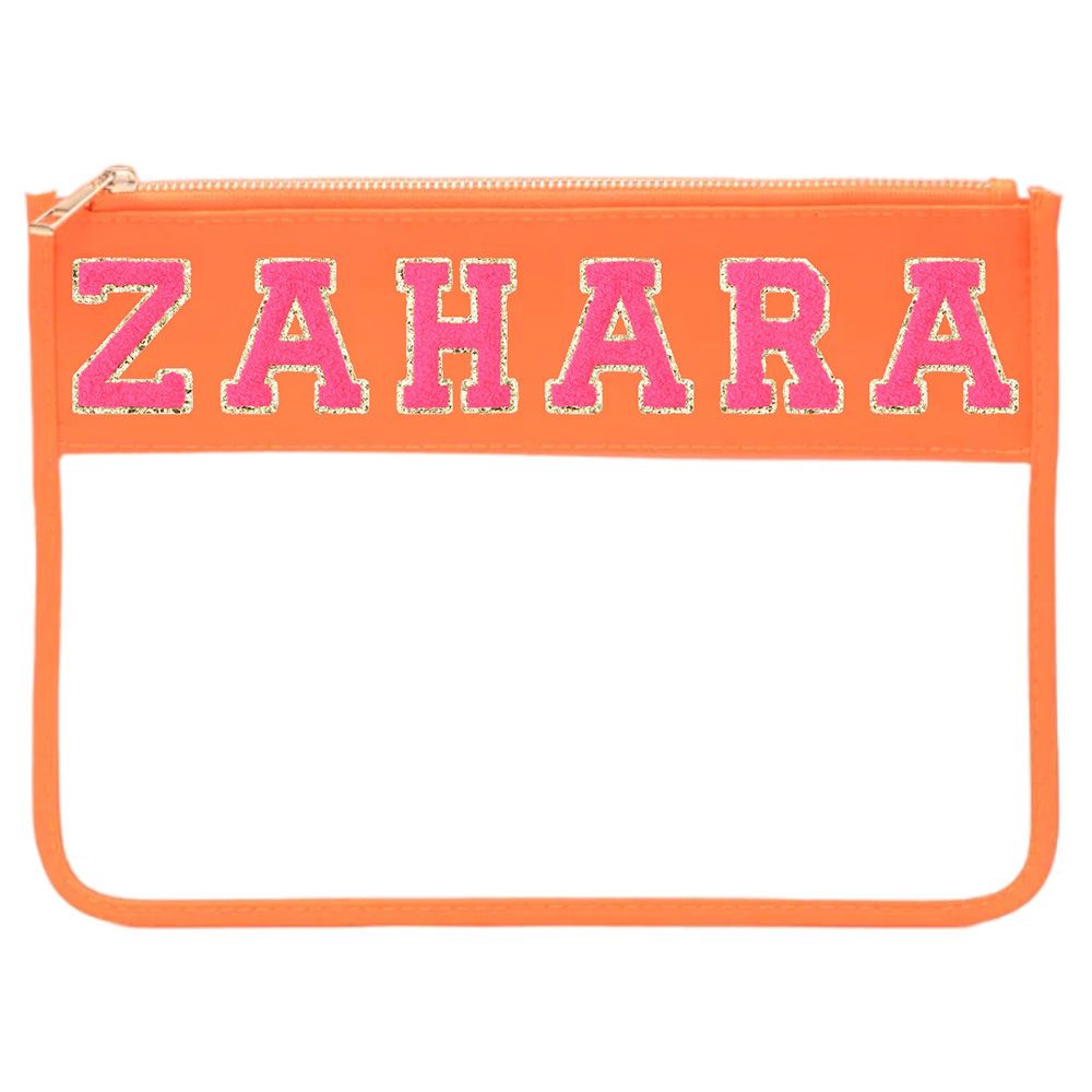 TheHappyTribe - Personalised Travel Pouch - Neon Orange