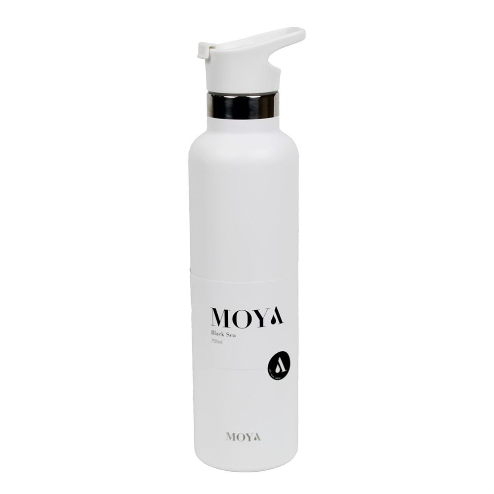 Moya - Black Sea Insulated Water Bottle w/ Spout Lid - White - 700 ml