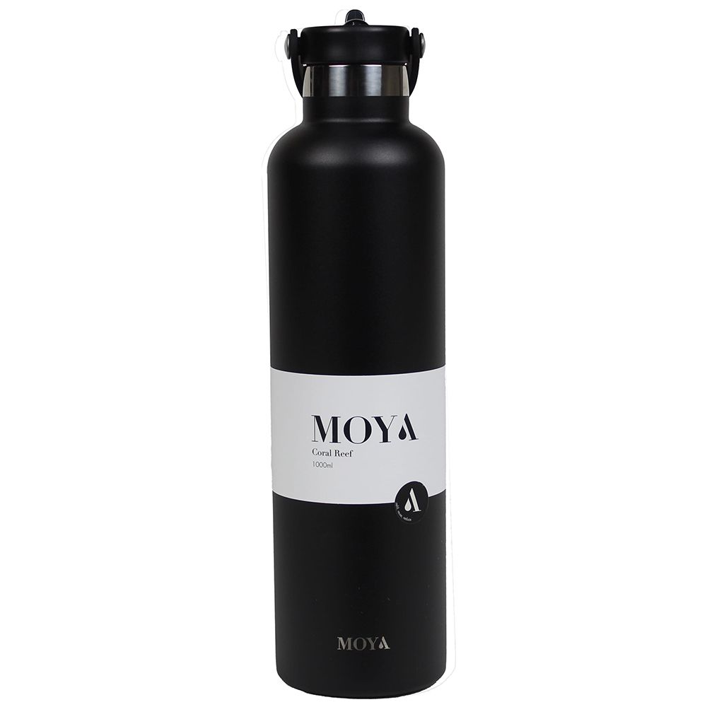 Moya - Coral Reef Insulated Water Bottle - Black - 1 L