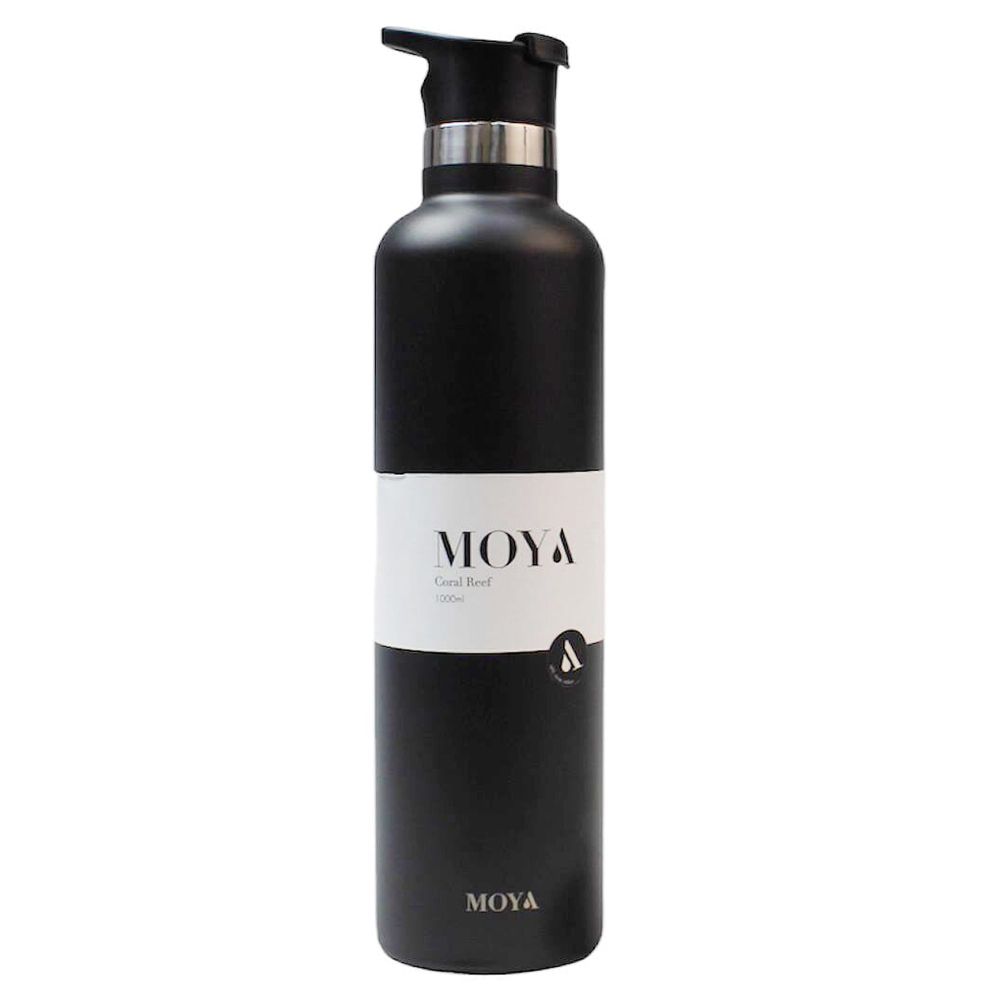 Moya - Coral Reef Insulated Water Bottle w/ Spout Lid - Black - 1 L