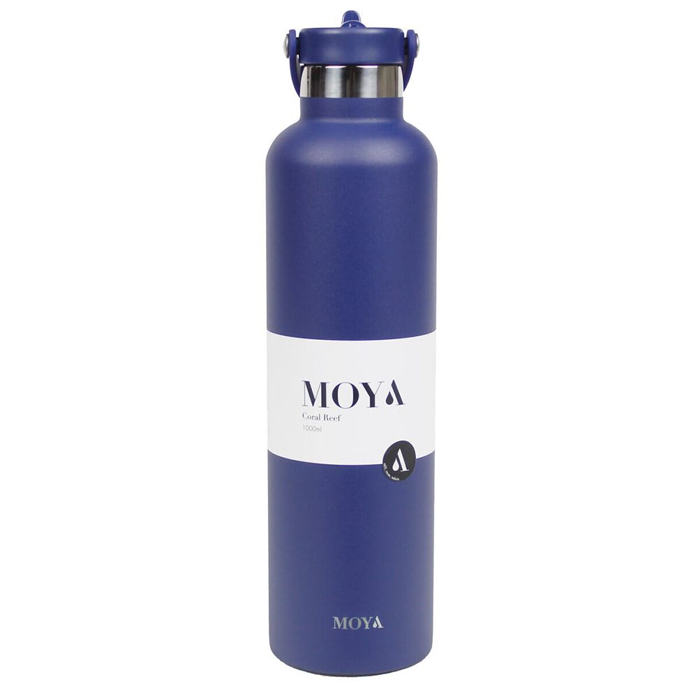 Moya - Coral Reef Insulated Water Bottle - Navy - 1 L