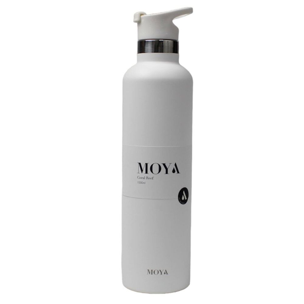 Moya - Coral Reef Insulated Water Bottle w/ Spout Lid - White - 1 L