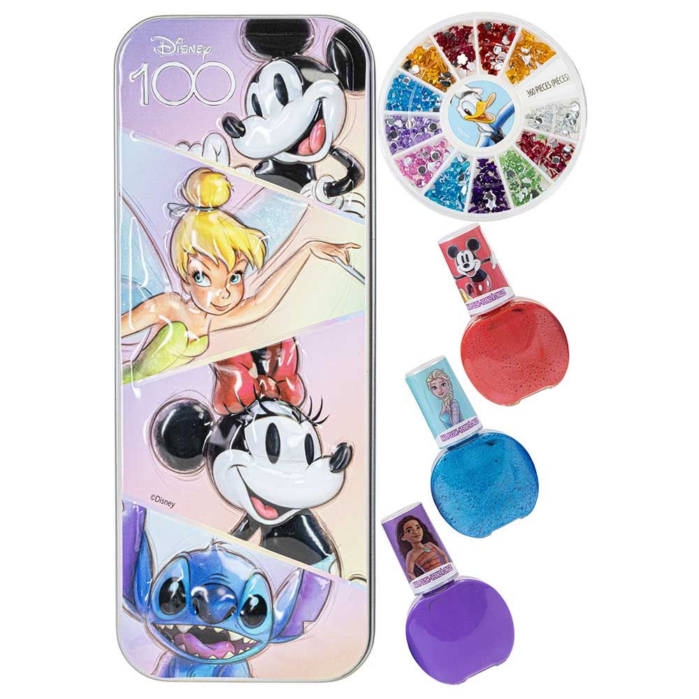 Townleygirl - Disney 100th Nail Polish With Tin And Gems Set - 5pcs