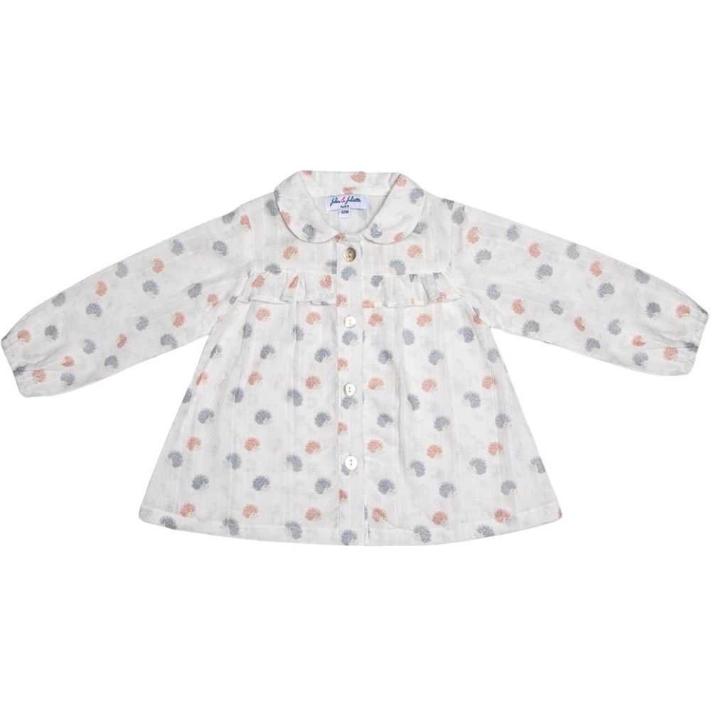 Jules & Juliette - Delice Cotton Blouse - Pink Blue Hedgehog