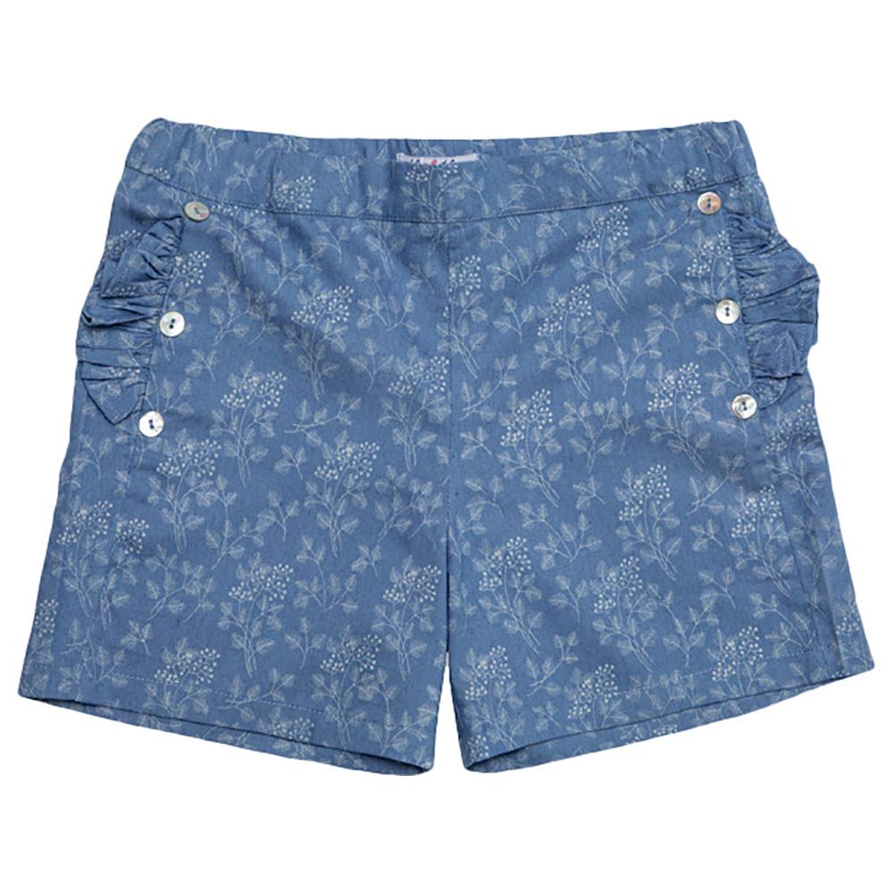 Jules & Juliette - Dia Baby Girl Shorts - Denim White Flower