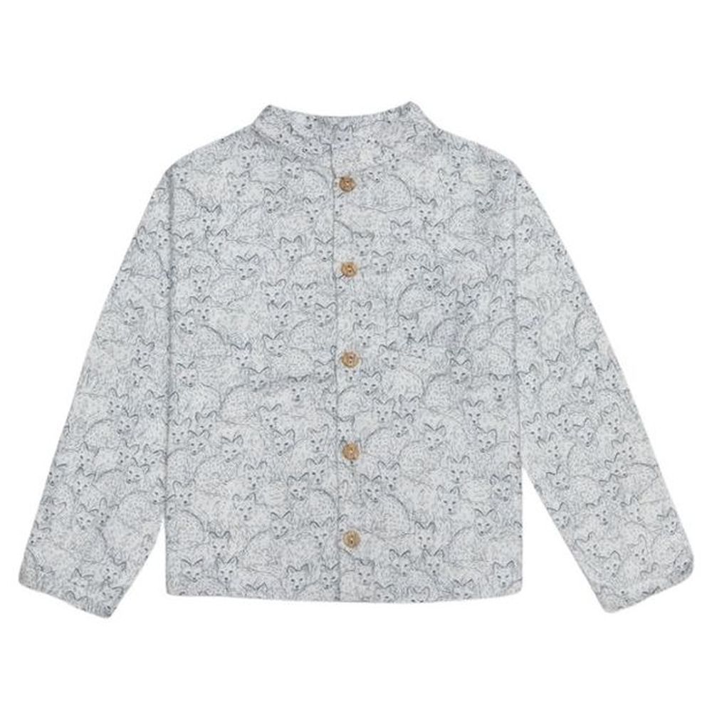 Jules & Juliette - Dilan Cotton Shirt - Blue Wolf Print