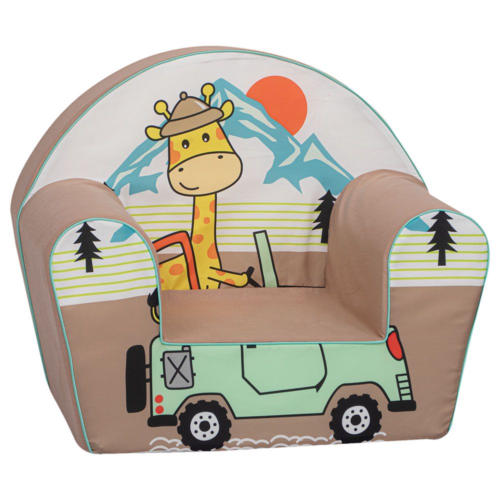 Delsit - Arm Chair Giraffe On Jeep - Brown