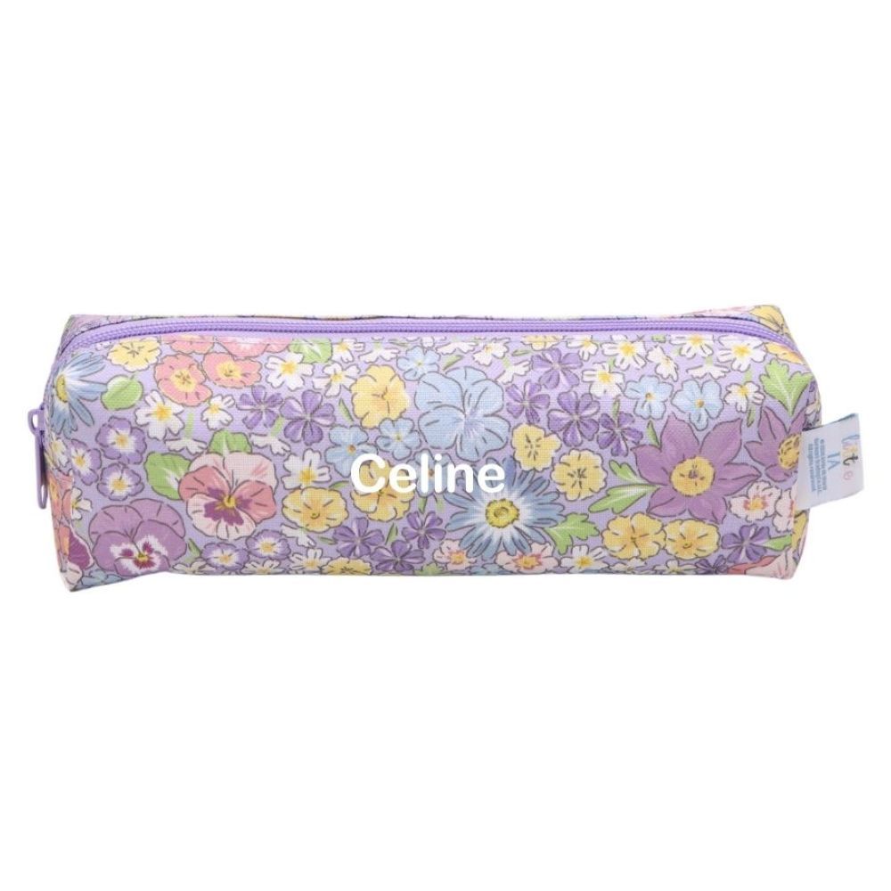 Little IA - Personalized Enchanted Floral Pencil Case - Purple