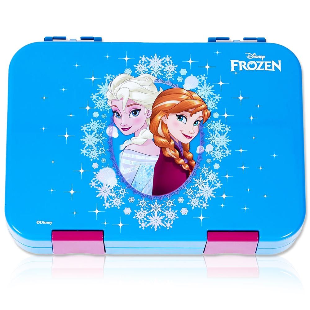 Eazy Kids - Disney Frozen Elsa Anna Bento Lunch Box - Blue - 6 Compartments