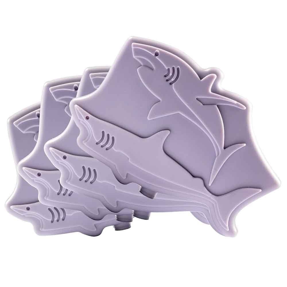 Eazy Kids - Shark Reusable Lunch Bag Ice Pack - Purple - 4pcs