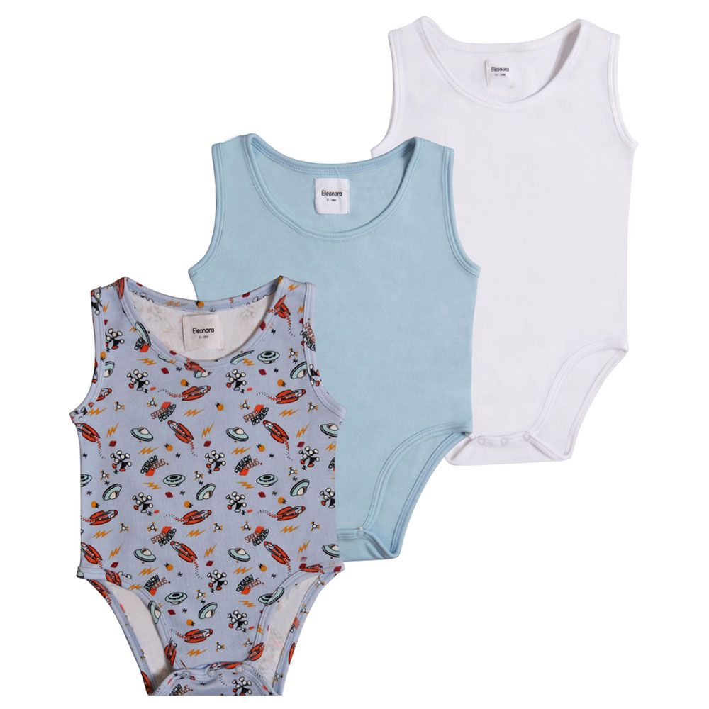 Eleonora Baby Wear - 3-pc-Set - Sleeveless Bodysuits - Space