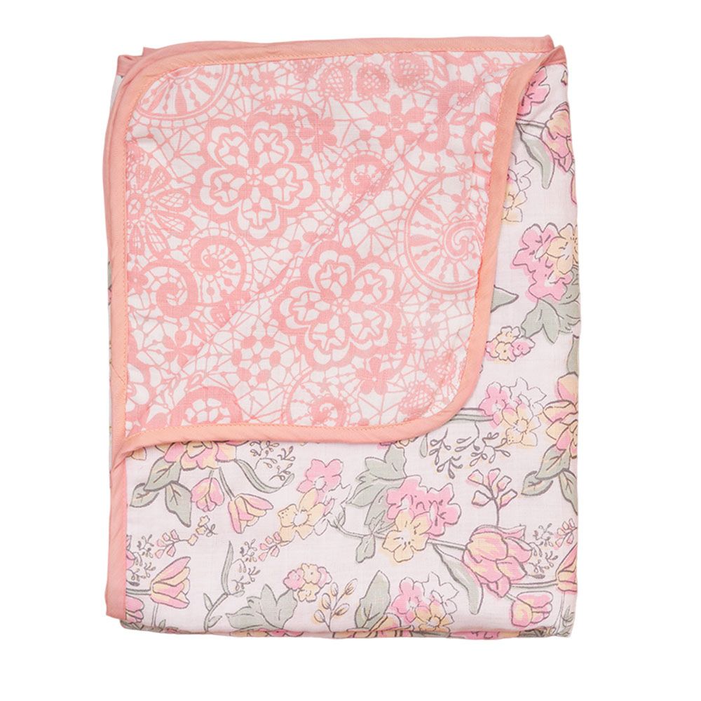 Fancy Fluff - Bamboo Muslin Blanket - Bloom