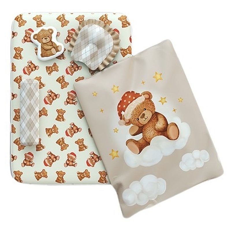 Fancy Fluff - Organic New Born Bed Set - Cuddle Bear - 6 Pcs