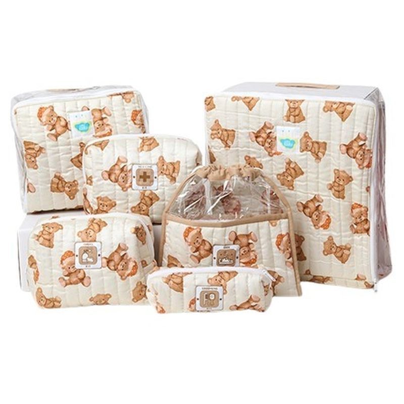 Fancy Fluff - Organic Ultimate Travel Kit - Cuddle Bear - 6 Pcs