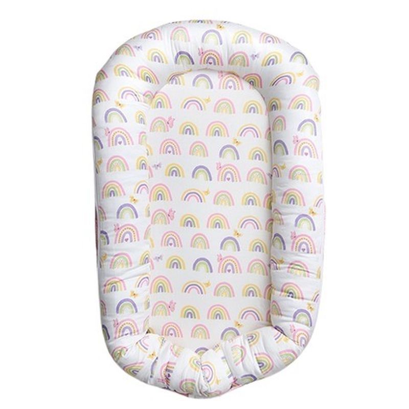 Fancy Fluff - Organic Baby Cocoon w/ Protector - Rainbow Dreams