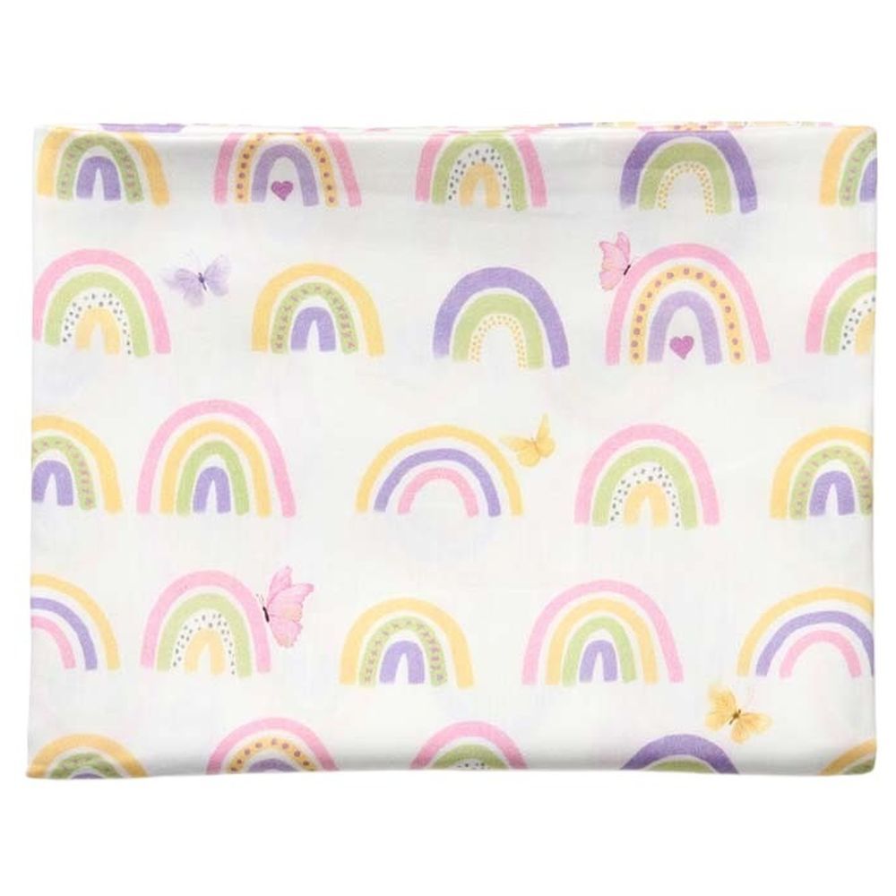 Fancy Fluff - Organic Cot Bedsheet - Rainbow Dreams