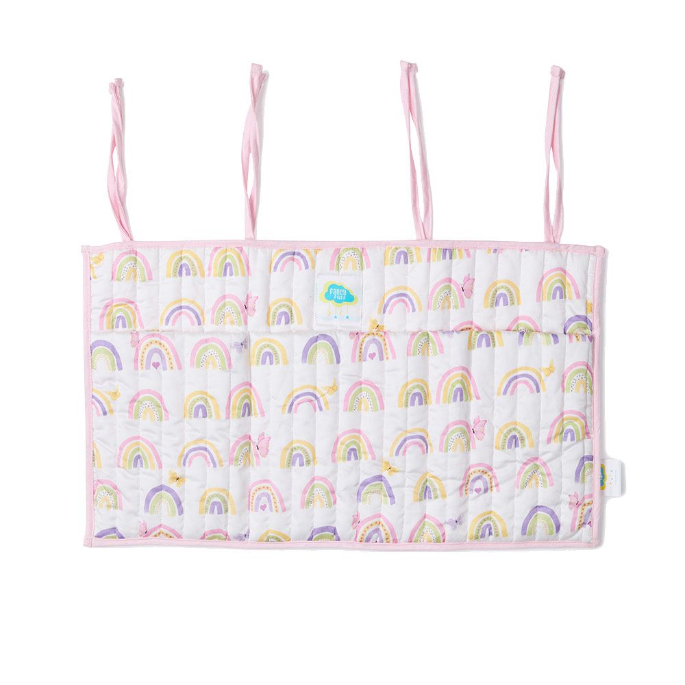 Fancy Fluff - Organic Crib Organiser - Rainbow Dreams