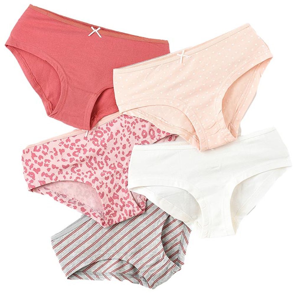 Jelliene - 5pc-Set - Girl's Soft Cotton Briefs - Pink