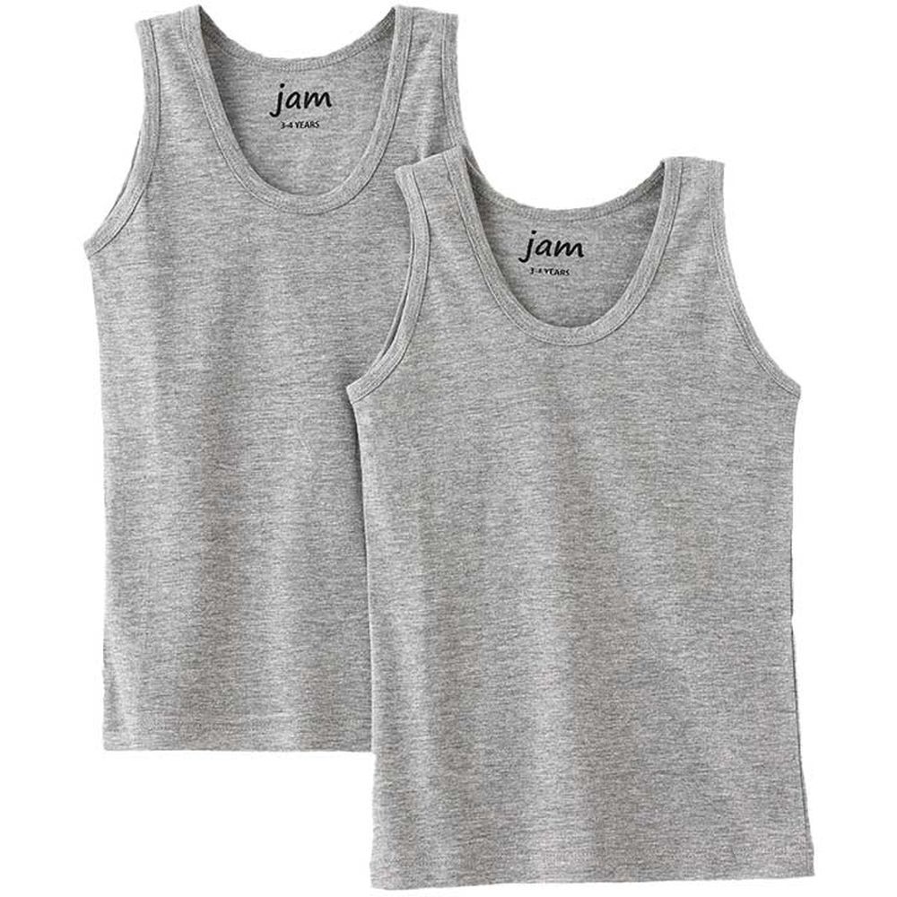 Jam - 2pc-Set - Kids Soft Cotton Sleeveless Vests - Grey