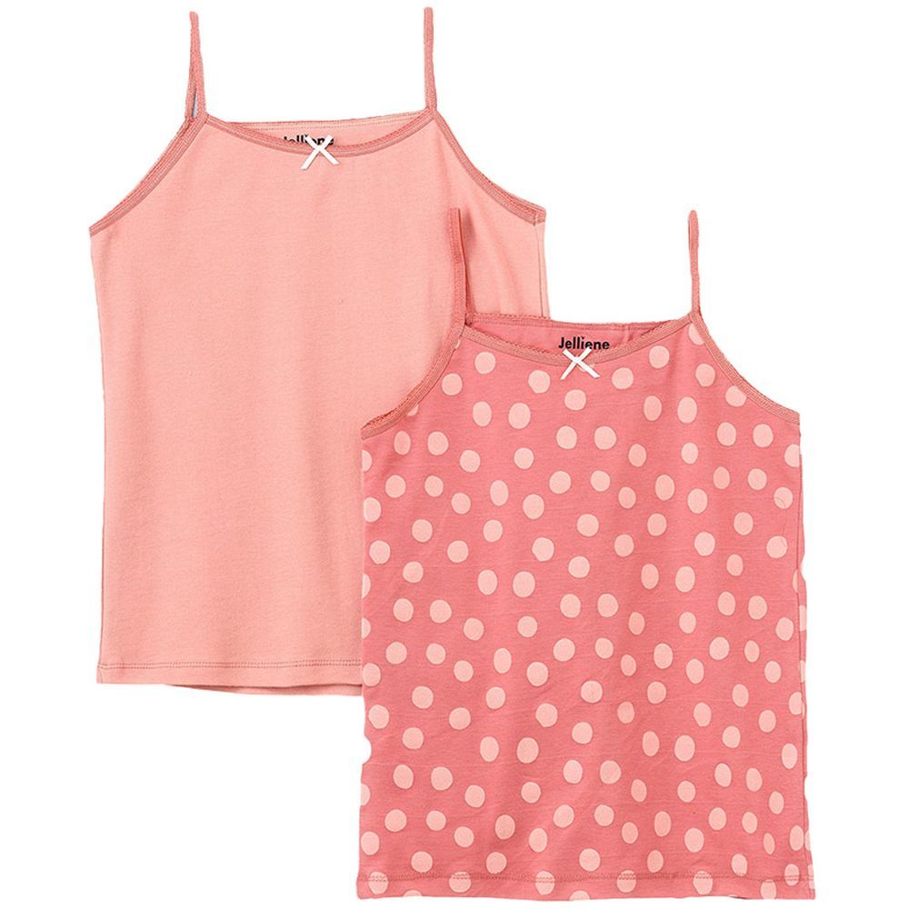 Jelliene - 2pc-Set - Girl's Soft Cotton Vests - Pink