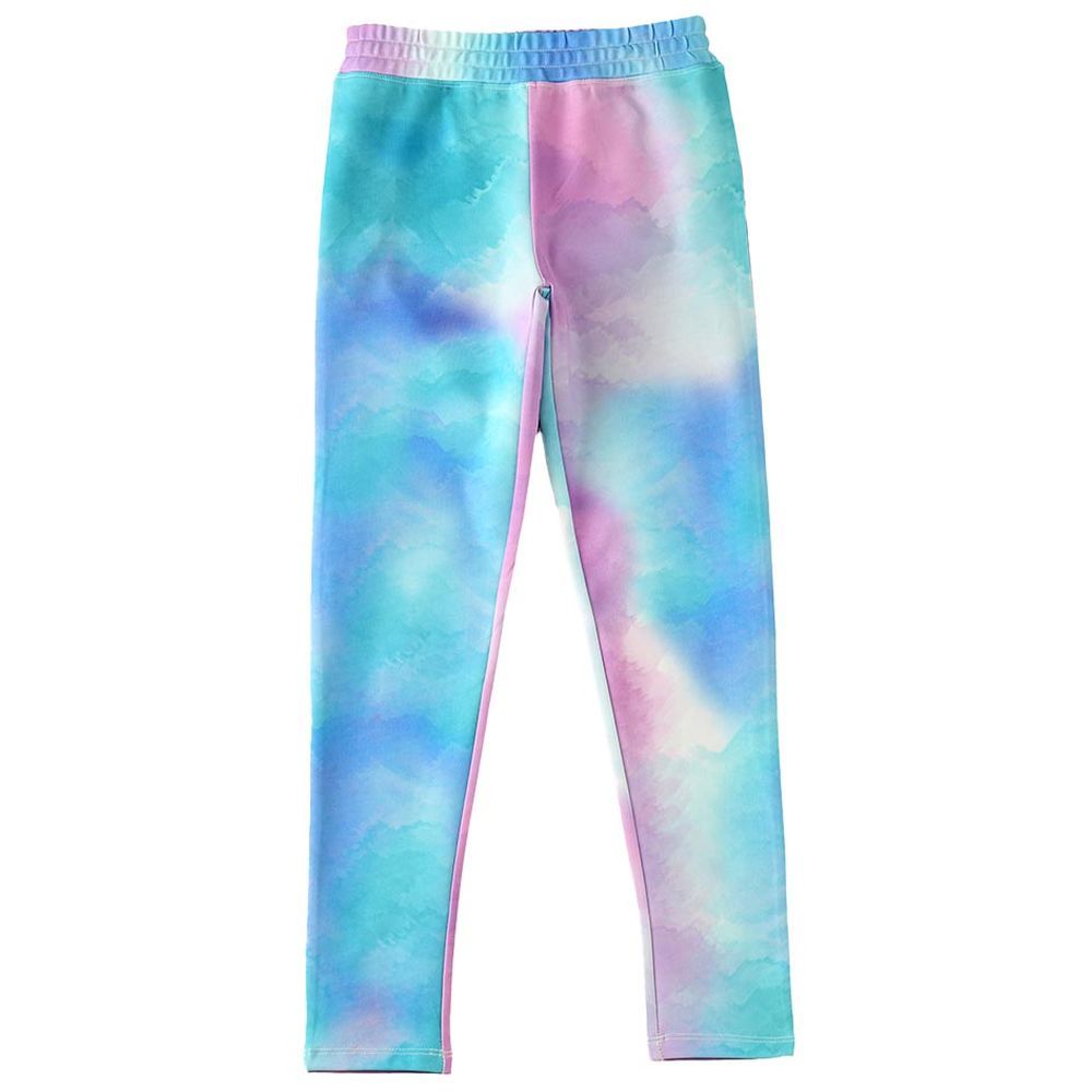 Jelliene - Girl's Tie-Dye Print Knit Legging - Purple/Blue_8-9Y