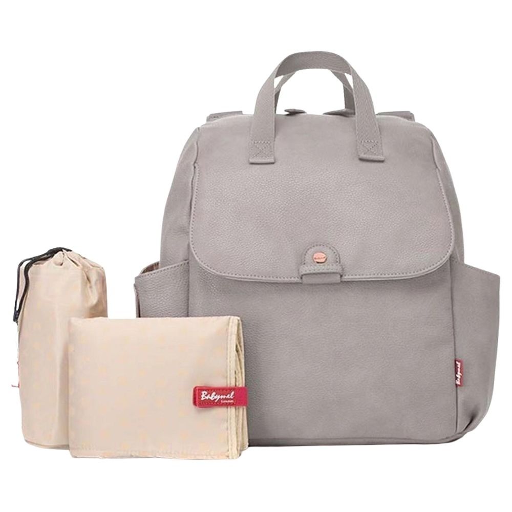 Bumble & Bird - PU Leather Diaper Bag Set - Grey - 3 Pcs