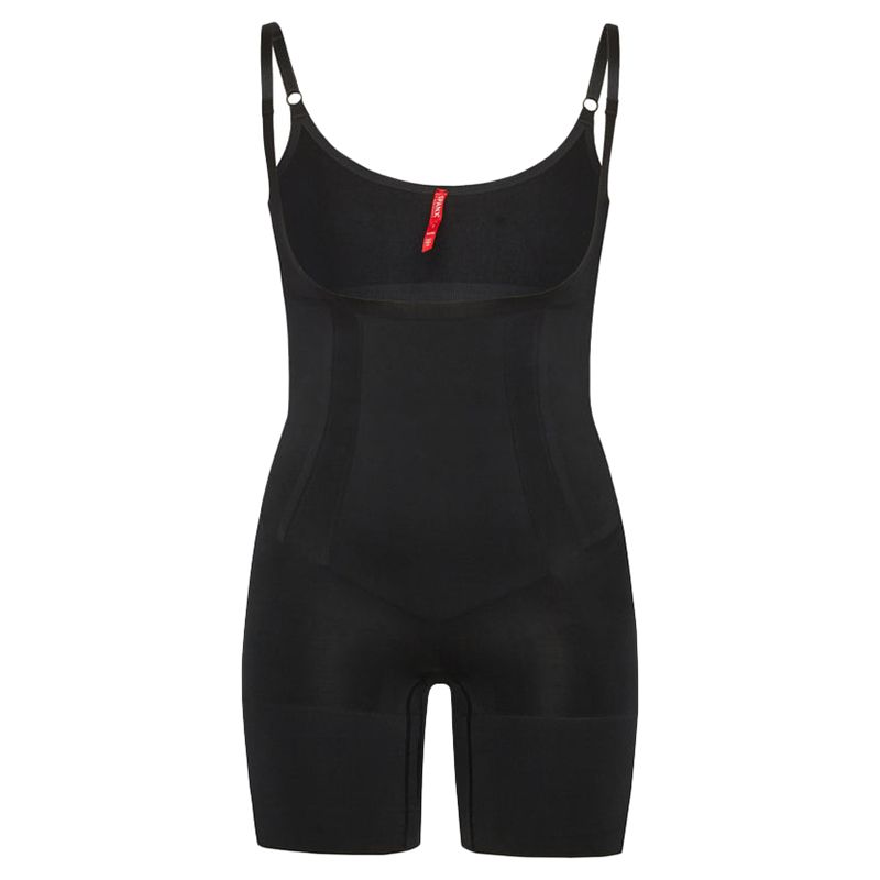 Klynn-Spanx - Open Bust Mid Thigh Body Suit - Black