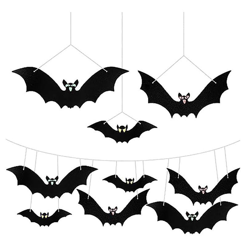 Brain Giggles - Halloween Spooky Hanging Bat Decoration - 15pcs