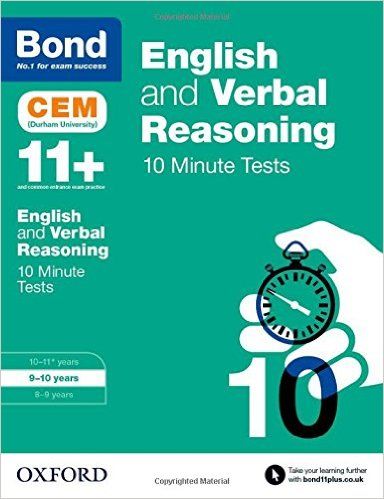 اختبارات اللغة الانجليزية و الاستنتاج اللفظي 10 دقائق: بوند11+:9-10 سنة