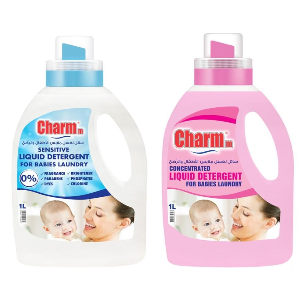 Charmm - Baby Laundry Liquid - 1 L & Sensitive Laundry Liquid - 1 L