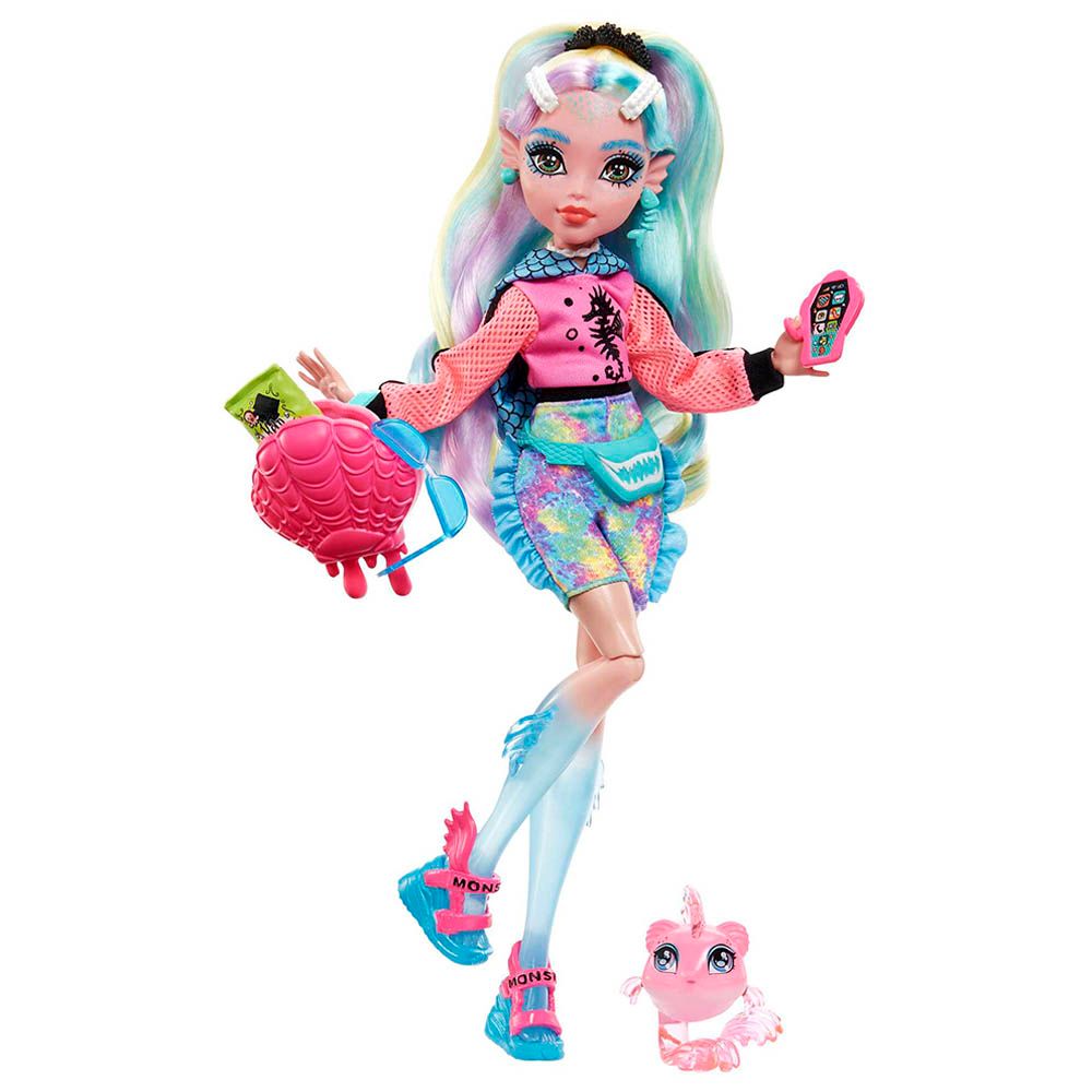 Mattel Games - Monster Posable Doll w/ Accessories & Pet - Lagoona Blue